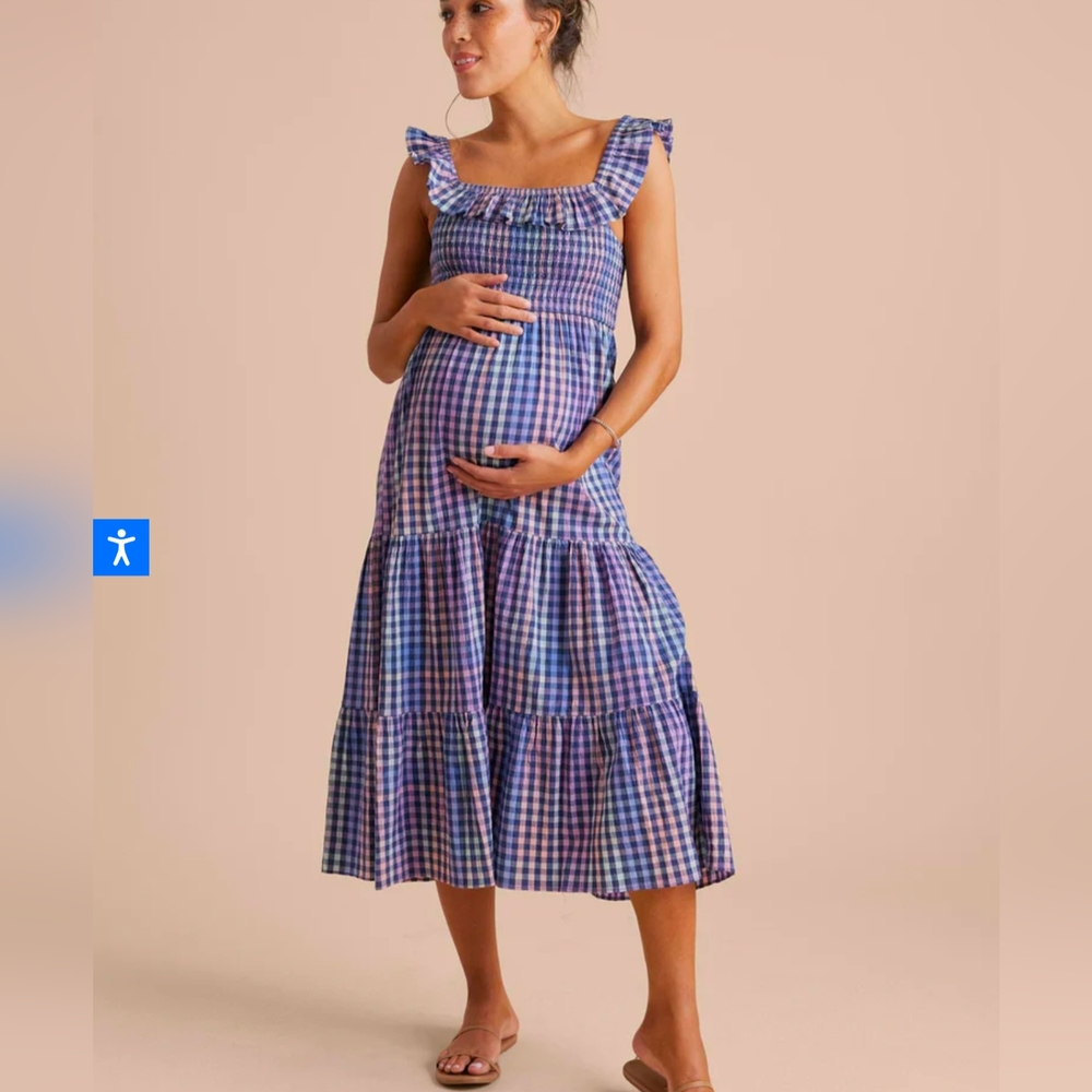 Hatch gingham maternity dress